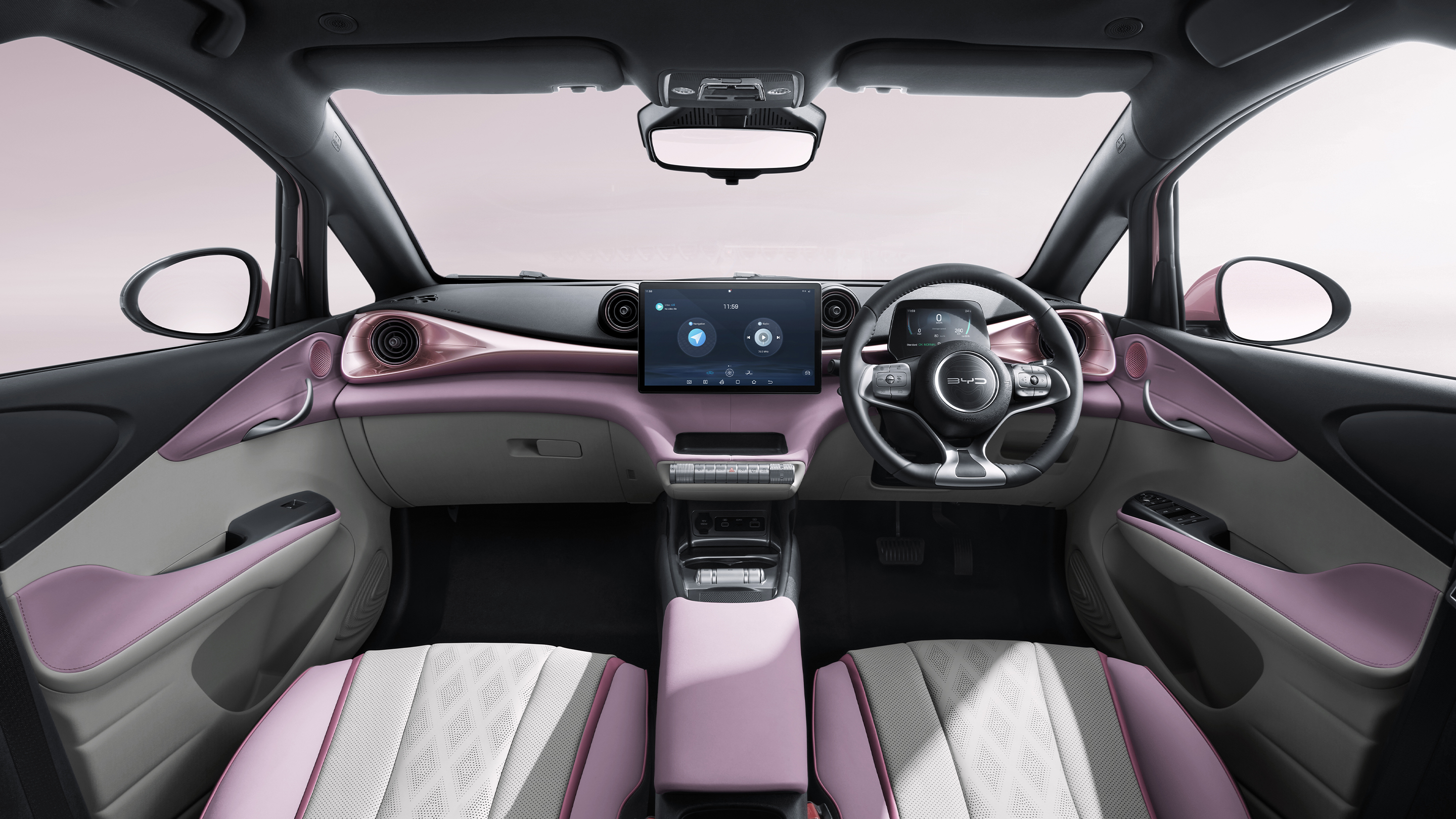 Front zipper pouch with included key ring.